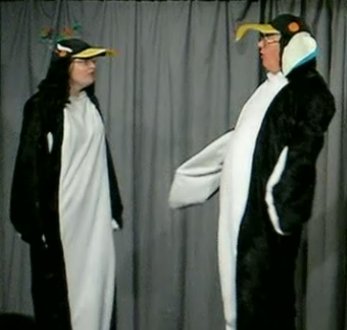 Two singing penguins